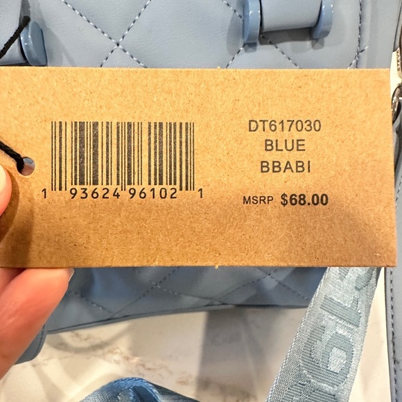 Steve Madden Sky Blue Quilted Satchel NEW - Picture 4 of 14